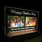 Gugan's Custom Father's Day Night Light – Personalized Photo Gift for Dad, Home Décor Keepsake, LED Lamp from Son or Daughter, Gift for Husband