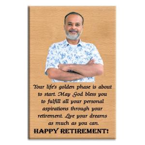 Personalized Wooden Photo Plaque with Photos | Happy Retirement Life Gift for Father | Lecturer | Senior | Manager.