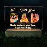 Gugan's Custom Father's Day Night Light – Personalized Photo Gift for Dad, Home Décor Keepsake, LED Lamp from Son or Daughter, Gift for Husband