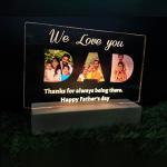 Gugan's Custom Father's Day Night Light – Personalized Photo Gift for Dad, Home Décor Keepsake, LED Lamp from Son or Daughter, Gift for Husband