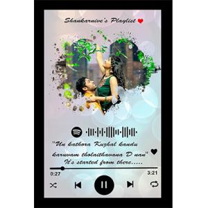 Social Media Background Engineered Wood Collage Photo Frame l Best Gift For Couples, Anniversary, Friend, Husband, Wife, Boyfriend, Girlfriend (Spotify, 12x18 inches)