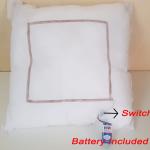 Personalized Square Shape LED Fur Cushion Pillow Cushion with Photo| Gift for All Occasions | 16 x 16 Inches (Square Shape with Red LED)