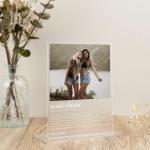 Gugan's Gifts Personalized Acrylic Desk Photo Frame for Sister – Custom Acrylic Frame with Photo and Names (Model 1)