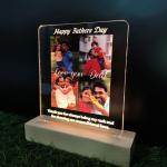 Gugan's Custom Father's Day Night Light – Personalized Photo Gift for Dad, Home Décor Keepsake, LED Lamp from Son or Daughter, Gift for Husband