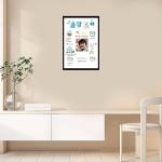 Baby Happy Birthday Engineered Wood Photo Frame With Birth Details | Kids Personalised Happy Birthday Memory Wall Mount Gift Photo Frame For Boy or Girl (12x8 Inch, Design-1)