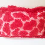 Personalized Red Teddy Fur Cushion Pillow Cushion with Photo| Gift for All Occasions | 12 x 18 Inches (Red Teddy Pillow)
