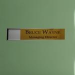 Gugan's Nameplate with Modern Aluminum Nameplate Holder for Wall or Door, Adhesive Backing Included (Gold, 30 x 08 cm)