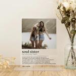 Gugan's Gifts Personalized Acrylic Desk Photo Frame for Sister – Custom Acrylic Frame with Photo and Names (Model 1)