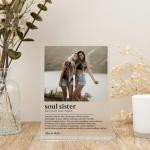 Gugan's Gifts Personalized Acrylic Desk Photo Frame for Sister – Custom Acrylic Frame with Photo and Names (Model 1)