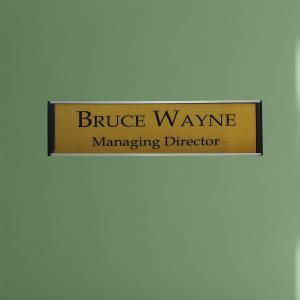 Gugan's Nameplate with Modern Aluminum Nameplate Holder for Wall or Door, Adhesive Backing Included (Gold, 30 x 08 cm)
