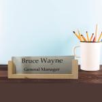 Gugan's Acrylic Desk Name Plate - Personalised Desk Name Plate, Office Plaque, Custom Office Plate with Name and Position (Silver)