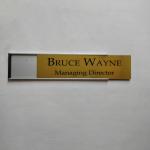 Gugan's Nameplate with Modern Aluminum Nameplate Holder for Wall or Door, Adhesive Backing Included (Gold, 30 x 06 cm)