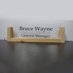 Gugan's Acrylic Desk Name Plate - Personalised Desk Name Plate, Office Plaque, Custom Office Plate with Name and Position (Transparent)