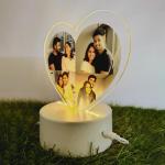 Gugan's Personalized Photo Heart Night Light, Couple Photo Lamp, Custom Acrylic Frame, Bedroom Decor, Custom Led Night Light, Gift for Her Him (Model 4)