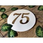 Personalized Milk White Acrylic Laser cut 3D Mirror Gold Acrylic Number Board for Hotel | Restaurant | College | Apartment | House | Flat (Size 5 X 5 Inches)
