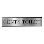 Sign Restroom Toilet Washroom ABS Plastic Self Adhesive Signboard Signage for Office, Hospitals, Colleges, Supermarket | Engraved Acrylic Sheet (12 X 3 Inches) (Gents Toilet) (Silver)