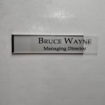 Gugan's Nameplate with Modern Aluminum Nameplate Holder for Wall or Door, Adhesive Backing Included (Clear, 30 x 08 cm)