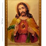Lord Jesus Christ Engineered Wood Photo Frames For Worship | Color - Gold (13x9 Inch) | Landscape Wall Decoration Photo Frame For Home, Living Room | Suitable For Wall Mount