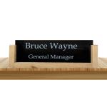 Gugan's Acrylic Desk Name Plate - Personalised Desk Name Plate, Office Plaque, Custom Office Plate with Name and Position (Black)