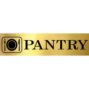 Sign Pantry| Lightweight ABS Plastic Self Adhesive Signboard Signage for Office, Hospitals, Colleges, Supermarket | Acrylic Sheet (12 X 3 Inches) (Pantry) (Gold)