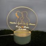 Gugan's Gifts Acrylic Personalized Illusion Photo Lamp – A Customizable lamp with Name, and Date, Perfect for Couples. (Model 10)