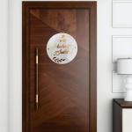 Name Plate for Flat/Home/Hotel name plate for home entrance round shape Gold 3d emboss 10x10 inch with screws