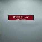 Gugan's Nameplate with Modern Aluminum Nameplate Holder for Wall or Door, Adhesive Backing Included (Red, 30 x 06 cm)