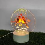 Gugan's Gifts Acrylic Personalized Illusion Photo Lamp – A Customizable lamp with Name, and Date, Perfect for Couples. (Model 9)