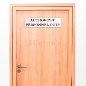 Authorized Personnel Only Acrylic Sign Board Display for Office Restaurant Hospital Mall Colleges School Hotels Bank Self Adhesive Engraved Acrylic Signboard Signage (12 X 3 Inches)