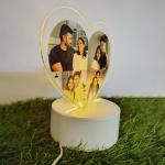 Gugan's Personalized Photo Heart Night Light, Couple Photo Lamp, Custom Acrylic Frame, Bedroom Decor, Custom Led Night Light, Gift for Her Him (Model 4)