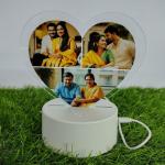 Gugan's Personalized Photo Heart Night Light, Couple Photo Lamp, Custom Acrylic Frame, Bedroom Decor, Custom Led Night Light, Gift for Her Him (Model 3)