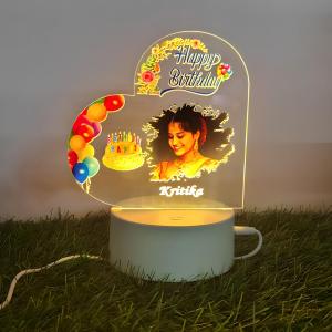 Gugan's Personalized Photo Heart Night Light, Couple Photo Lamp, Custom Acrylic Frame, Bedroom Decor, Custom Led Night Light, Gift for Her Him