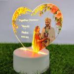 Gugan's Personalized Photo Heart Night Light, Couple Photo Lamp, Custom Acrylic Frame, Bedroom Decor, Custom Led Night Light, Gift for Her Him (Model 1)