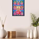 Lakshmi Devi Religious Photo Frame for Pooja | Mahalakshmi/Laxmi Idol Engineered Wood Photo Frame for Pooja Room | Wall Decor Hindu God Frame Best for Gifting (13x19 inches) (6210A-LAX)