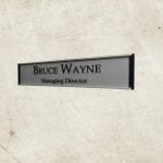 Gugan's Nameplate with Modern Aluminum Nameplate Holder for Wall or Door, Adhesive Backing Included (Clear, 30 x 06 cm)