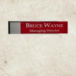 Gugan's Nameplate with Modern Aluminum Nameplate Holder for Wall or Door, Adhesive Backing Included (Red, 30 x 08 cm)