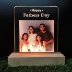 Gugan's Custom Father's Day Night Light – Personalized Photo Gift for Dad, Home Décor Keepsake, LED Lamp from Son or Daughter, Gift for Husband