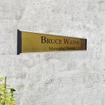 Gugan's Nameplate with Modern Aluminum Nameplate Holder for Wall or Door, Adhesive Backing Included (Gold, 30 x 06 cm)