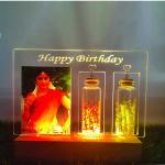Gugan's Personalized Photo Lamp for Friends – Custom Acrylic LED Night Light with Message Bottle(DIY)- Write Your own