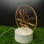 Gugan's Gifts Acrylic Personalized Illusion Photo Lamp – A Customizable lamp with Name, and Date, Perfect for Couples. (Model 10)