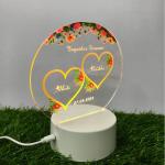 Gugan's Gifts Acrylic Personalized Illusion Photo Lamp – A Customizable lamp with Name, and Date, Perfect for Couples. (Model 4)