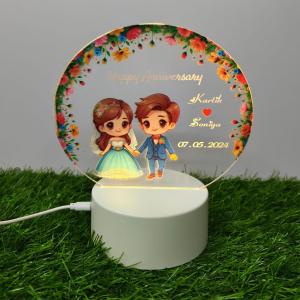 Gugan's Gifts Acrylic Personalized Illusion Photo Lamp – A Customizable lamp with Name, and Date, Perfect for Couples. (Model 7)