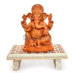 Lord Ganesha Idol Decorative Ganesh Ji Statue Showpiece Figurine for Home Decor, Office, Living Room, Pooja Room, Temple, House Warming Gift (Design 02)