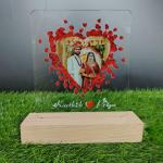 Gugan's Gifts Personalized Photo Lamp for Couples – Custom Acrylic LED Night Light with Photo, Name & Date, Gift for Anniversary, Wedding or Birthday (Model 6)