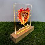 Gugan's Gifts Personalized Photo Lamp for Couples – Custom Acrylic LED Night Light with Photo, Name & Date, Gift for Anniversary, Wedding or Birthday (Model 6)
