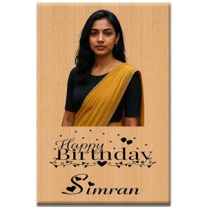 Gifts Personalized wooden engraved photo Plaque for Table – Happy Christmas | X-mas | New Year Gift