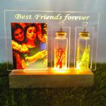 Gugan's Personalized Photo Lamp for Friends – Custom Acrylic LED Night Light with Message Bottle(DIY)- Write Your own