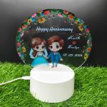 Gugan's Gifts Acrylic Personalized Illusion Photo Lamp – A Customizable lamp with Name, and Date, Perfect for Couples. (Model 7)