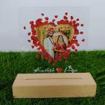 Gugan's Gifts Personalized Photo Lamp for Couples – Custom Acrylic LED Night Light with Photo, Name & Date, Gift for Anniversary, Wedding or Birthday (Model 6)