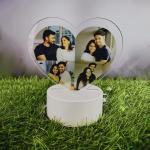 Gugan's Personalized Photo Heart Night Light, Couple Photo Lamp, Custom Acrylic Frame, Bedroom Decor, Custom Led Night Light, Gift for Her Him (Model 4)